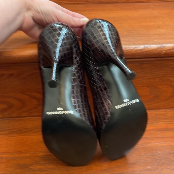 Enzo Angiolini Eamaylie Black Texture Peep Toe Heels - Picture 9 of 15